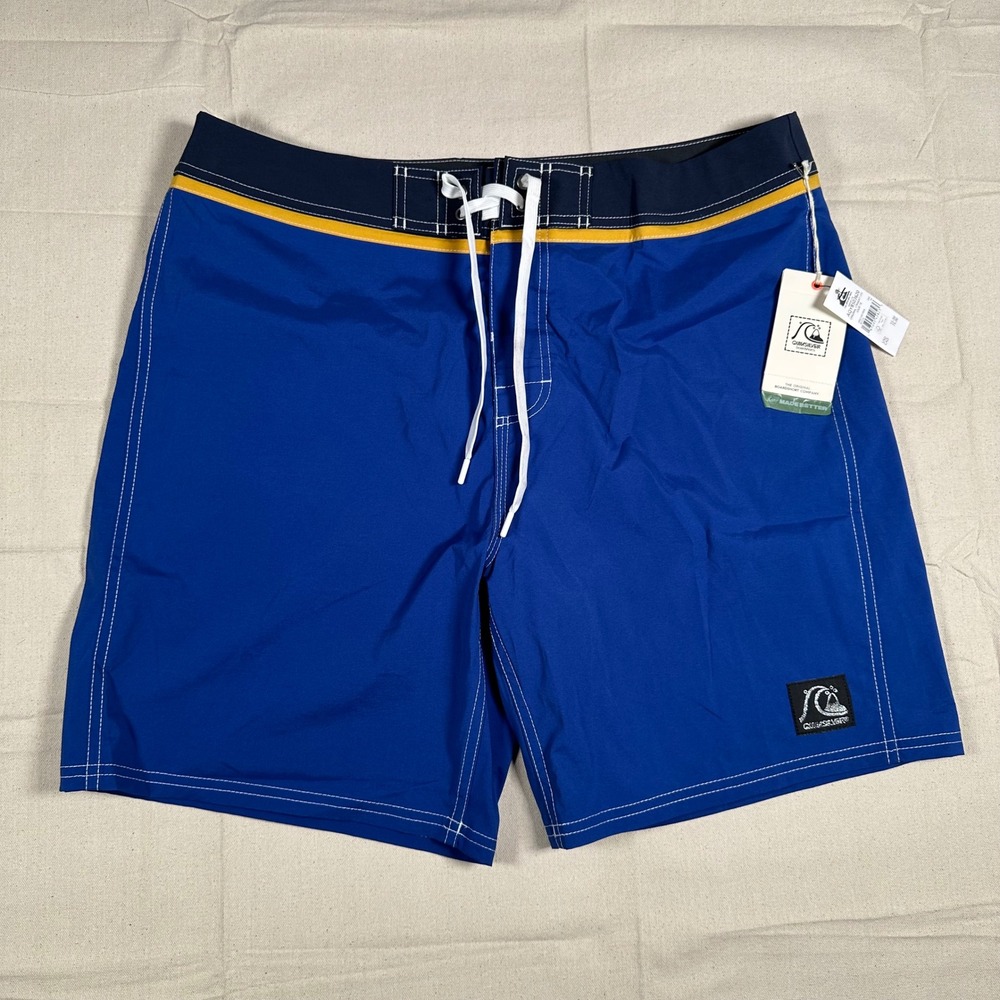 Quiksilver Original Straight 18 Boardshorts Mens 34 Blue Swim Trunks